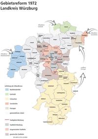 Bild vergrößern: Landkreis nach Gebietsreform 1972