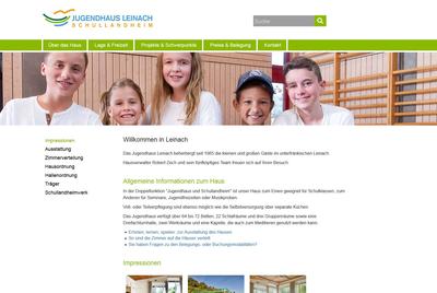 Jugendhaus Leinach Screenshot Web mit Fotos MA-Kinder