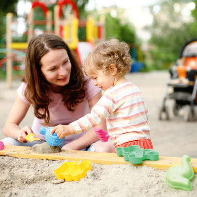 Family on playground