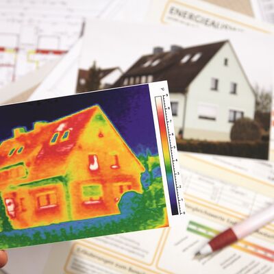  thermography of a house and Energy Performance Certificate 01